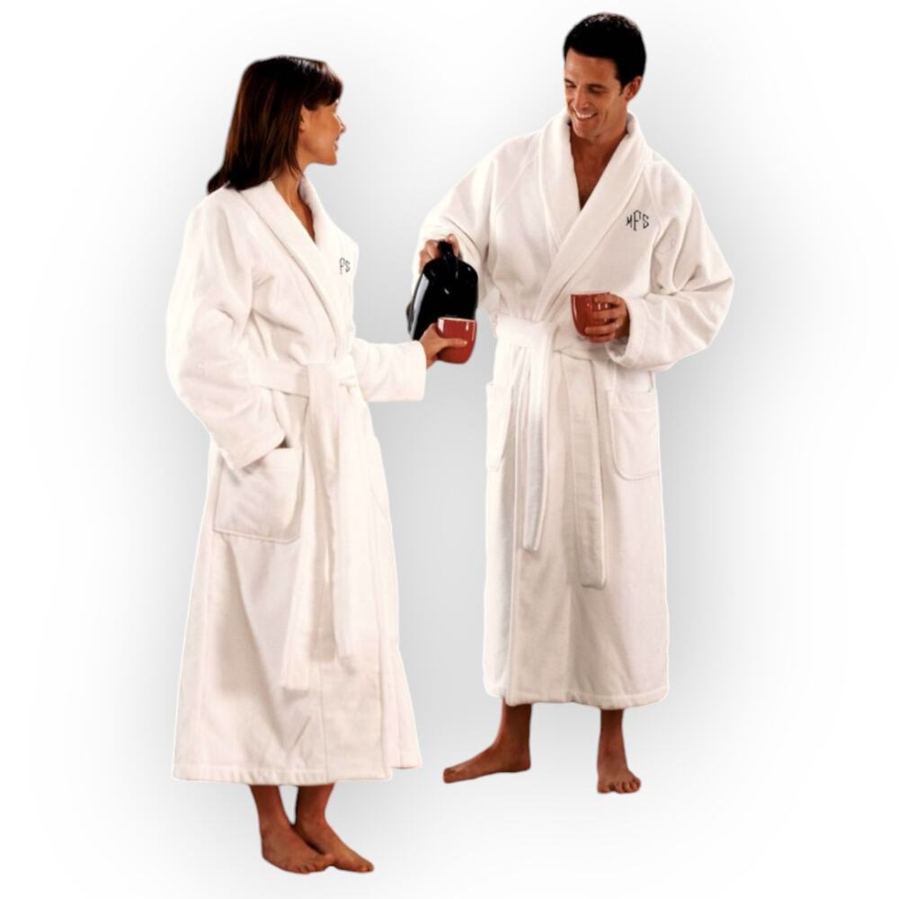Monarch Cypress White The Chamois Shawl Robe XL NWT Unisex Microfiber Soft Chic